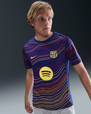 Мужские шорты FC Barcelona Academy Pro Home Nike Dri-FIT Soccer Pre-Match Short-Sleeve Top