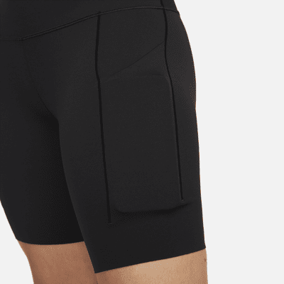 Nike Universa Bike-Shorts mit Taschen, mittlerem Halt und hohem Bund für Damen (ca. 20,5 cm)