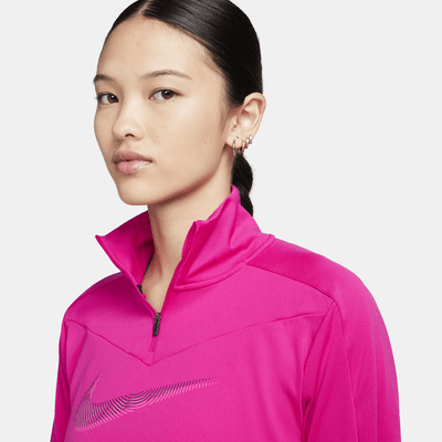 ナイキ Dri-FIT スウッシュ ウィメンズ 1/4ジップ ランニングトップ