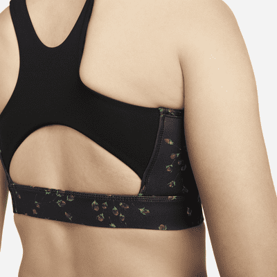 Bra deportivo con abertura posterior con almohadilla de una sola pieza de media sujeción para mujer Nike Swoosh Icon Clash