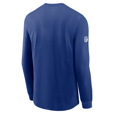 Playera de manga larga Nike Dri-FIT de la NFL para hombre New York Giants Sideline Team Issue