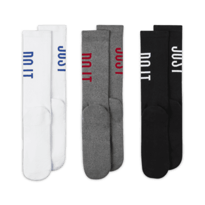 Calcetines largos de entrenamiento Nike Everyday Plus Cushioned (3 pares)