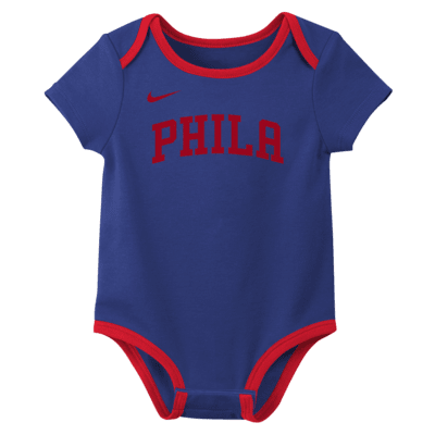 Philadelphia 76ers Baby Nike NBA 3-Pack Bodysuit Set