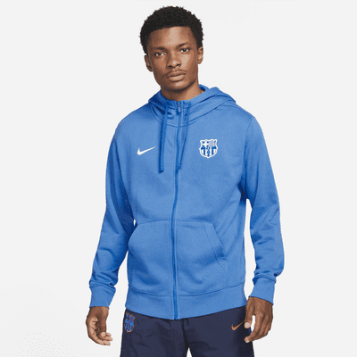 Sudadera con gorro y cierre completo de French Terry para hombre FC Barcelona