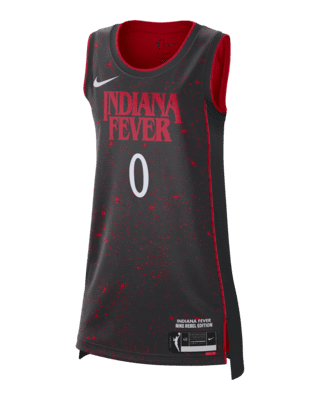 Женские джерси Kelsey Mitchell Indiana Fever x Stranger Things 2025 Rebel Edition Women’s Nike Dri-FIT WNBA Victory Jersey