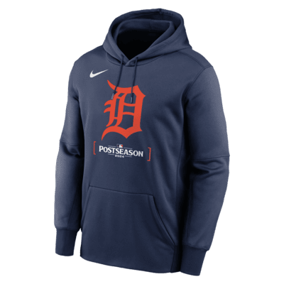 Sudadera con gorro sin cierre Nike Therma de la MLB para hombre Detroit Tigers 2024 Postseason Authentic Collection