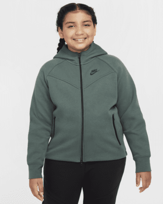 Подростковое худи Nike Sportswear Tech Fleece Big Kids' (Girls') Full-Zip Hoodie (Extended Size)