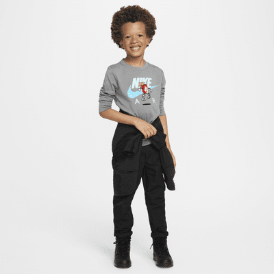 Playera de manga larga Air de corte cuadrado para niño talla pequeña Nike