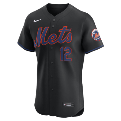 Jersey Nike Dri-FIT ADV de la MLB Elite para hombre Francisco Lindor New York Mets