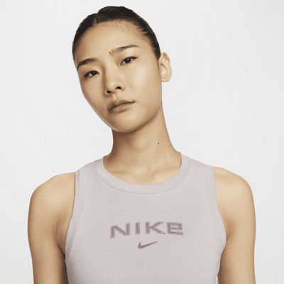 เสื้อกล้ามเอวลอยผ้าร่องผู้หญิง Nike Sportswear