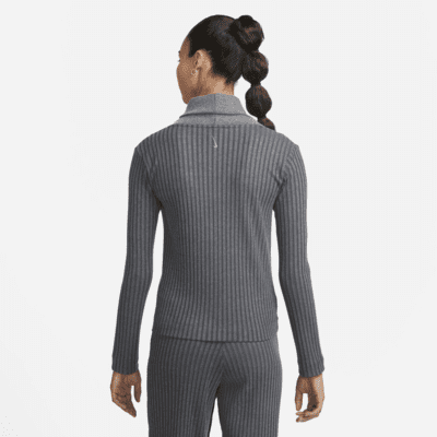 Sudadera de tela de canalé para mujer Nike Yoga Luxe