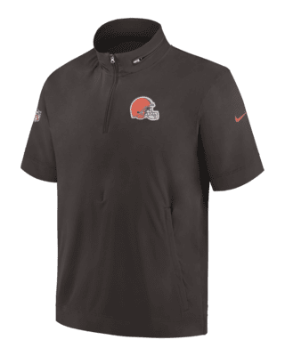 Cleveland Browns Sideline Men's Nike NFL 1/2-Zip Hooded Jacket