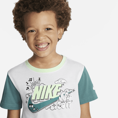 Conjunto de playera y shorts para niños de preescolar Nike Sportswear Create Your Own Adventure