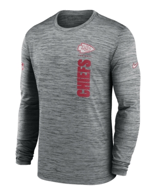 Мужская футболка Kansas City Chiefs Sideline Velocity Nike Dri-FIT NFL Long-Sleeve