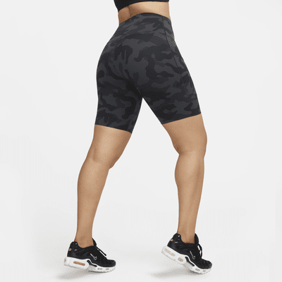 Shorts de ciclismo camuflajeados de 20 cm y cintura alta de media sujeción para mujer Nike Universa