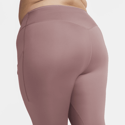 Leggings con bolsillos de 7/8 de tiro alto de sujeción firme para mujer (talla grande) Nike Go