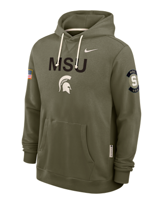 Мужское худи Michigan State 2025 Military Appreciation Nike Dri-FIT College Pullover Hoodie
