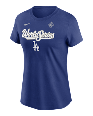 Женская футболка Los Angeles Dodgers 2025 World Series Participant Authentic Collection Nike MLB