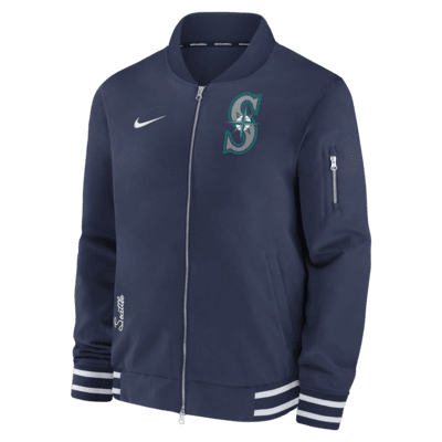 Seattle Mariners Authentic Collection Men's Nike MLB Full-Zip Bomber Jacket