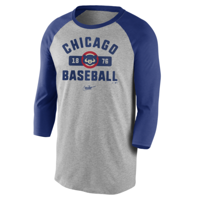 Nike Cooperstown Vintage Tri-Blend Raglan (MLB Chicago Cubs) Men's 3/4 ...