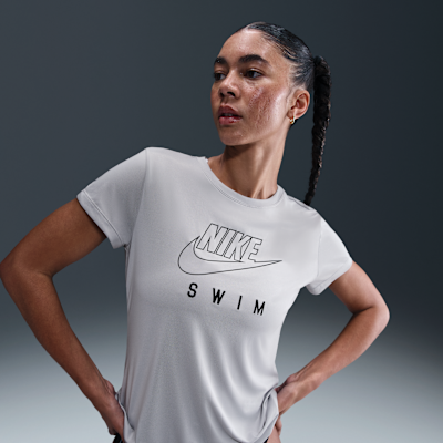 Playera de manga corta para mujer Nike Swim Swoosh Hydroguard