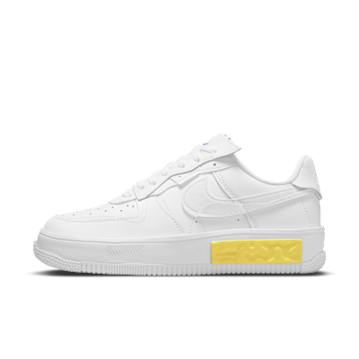 women's white and yellow air force 1