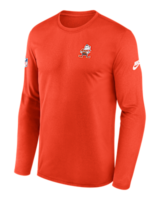 Мужская футболка Cleveland Browns Alt Legend Small Logo Nike Dri-FIT NFL Long-Sleeve
