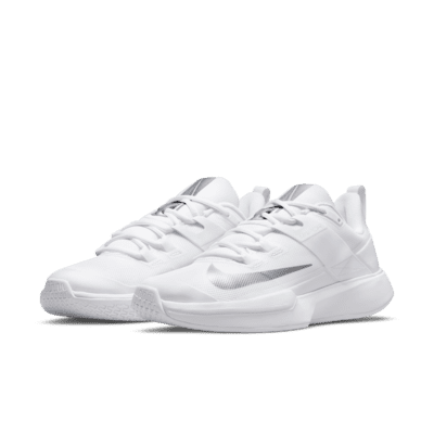 nike women's vapor lite tennis shoes white and metallic silver