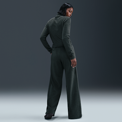 Pants de tejido Fleece cálidos de piernas anchas y tiro alto para mujer Nike Sportswear Phoenix Plush