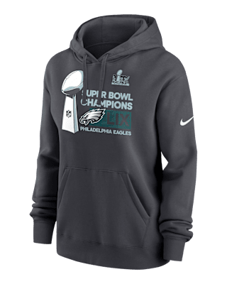 Женское худи Philadelphia Eagles Super Bowl LIX Champions Trophy Collection Club Nike NFL Pullover Hoodie