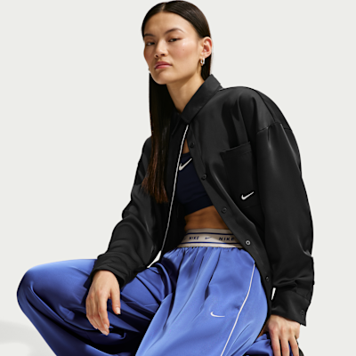Pants de satén de tiro medio holgados para mujer Nike Sportswear