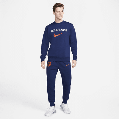 Męska piłkarska bluza dresowa z półokrągłym dekoltem Nike Holandia Club Fleece