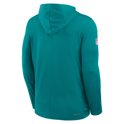 Playera de manga larga Nike Dri-FIT de la NFL con gorro para hombre Miami Dolphins Pass Accuracy