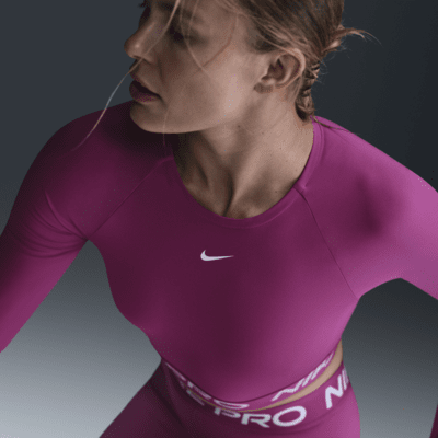 Nike Pro Women's Dri-FIT Cropped Long-Sleeve Top