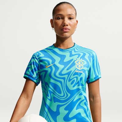 Brazil Women's Nike Dri-FIT Soccer Pre-Match Short-Sleeve Top from Nike - $77