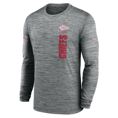 Playera de manga larga Nike Dri-FIT de la NFL para hombre Kansas City Chiefs Sideline Velocity