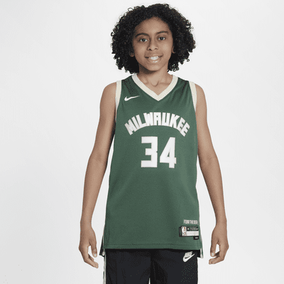 Dres Nike NBA Swingman Milwaukee Bucks 2023/24 Icon Edition pro větší děti