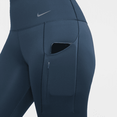 Leggings cropped de tiro alto y sujeción firme con bolsillos para mujer Nike Go