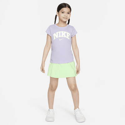 Set skort para niñas talla pequeña Nike Dri-FIT Prep in Your Step