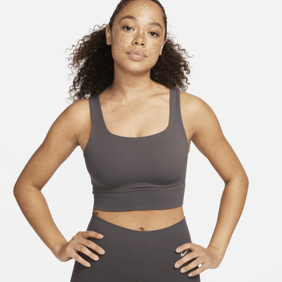 Bra deportivo de media sujeción de corte largo con almohadillas para mujer Nike Zenvy