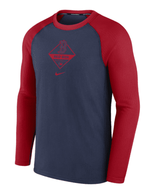 Boston Red Sox Nike AC Breathe Long Sleeve Performance T-Shirt - Red
