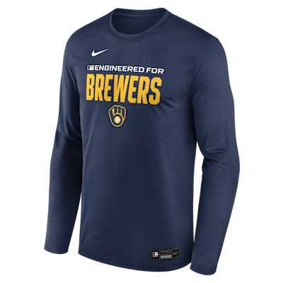 Milwaukee Brewers Authentic Collection Team Issue Men's Nike Dri-FIT MLB Long-Sleeve T-Shirt