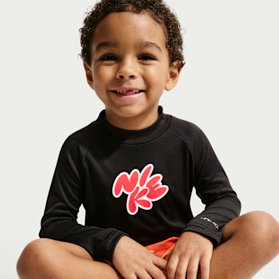 Playera de manga larga para niños talla pequeña Nike Swim Hydroguard