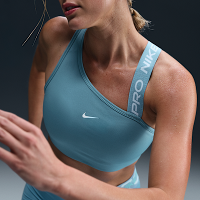 Nike Pro Swoosh asymmetrisk sports-BH med innlegg middels støtte til dame