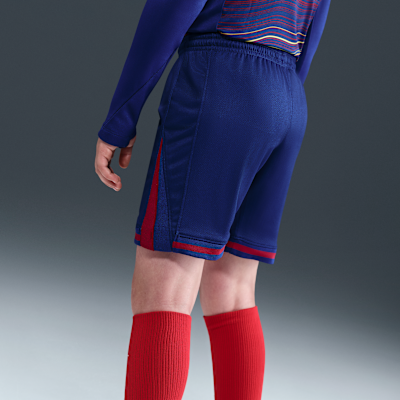 FC Barcelona 2025/26 Stadium Home Big Kids' Nike Dri-FIT Soccer Replica Shorts