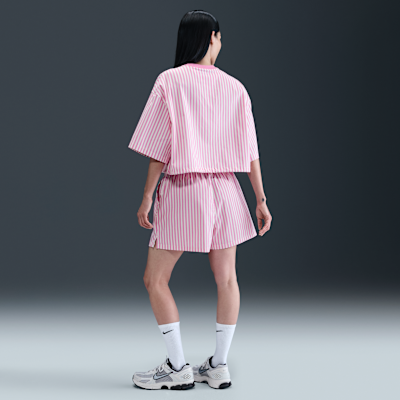 나이키 스포츠웨어 칠 포플린 여성 스트라이프 박시 탑