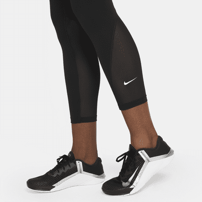 Leggings con paneles de malla de 7/8 de tiro medio para mujer Nike One ...
