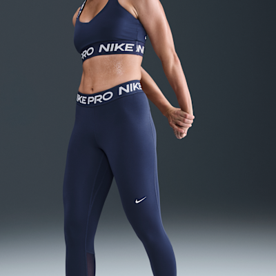 Nike Pro korte legging met vlakken van mesh en halfhoge taille voor dames