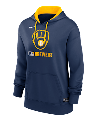 Женское худи Milwaukee Brewers Authentic Collection Nike Therma MLB Pullover Hoodie