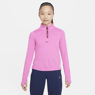 Nike Pro Girls' Dri-FIT Long-Sleeve 1/2-Zip Top. Nike UK